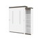 Bestar Orion Queen Murphy Bed with Narrow Shelving Unit (85W), White & Walnut Grey 116880-000017 - alternate 1